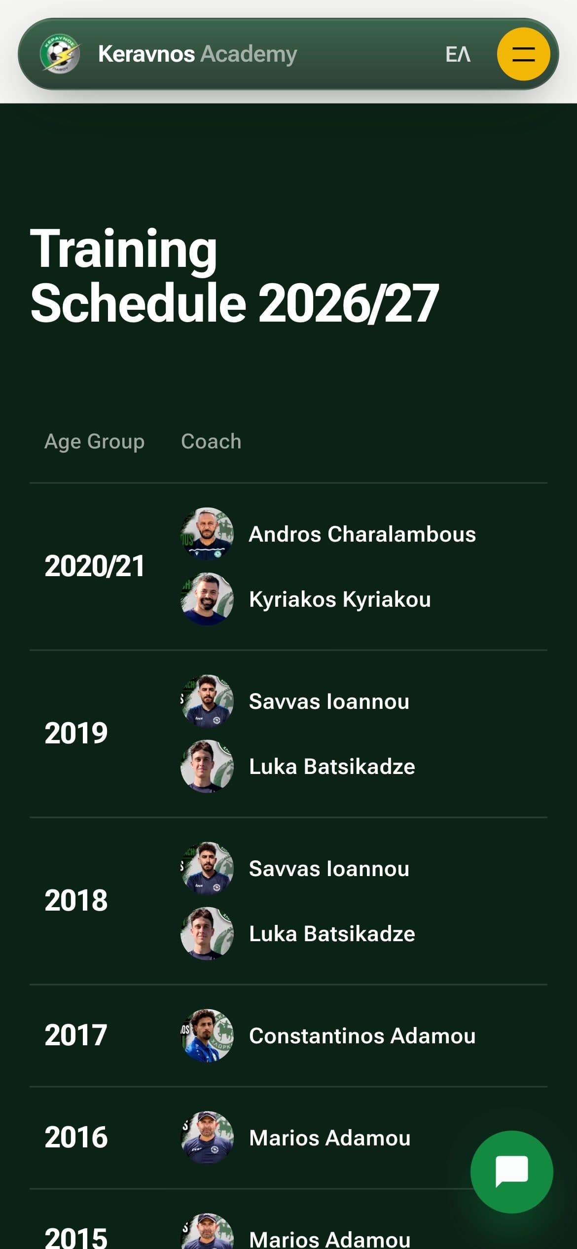 Schedule on mobile