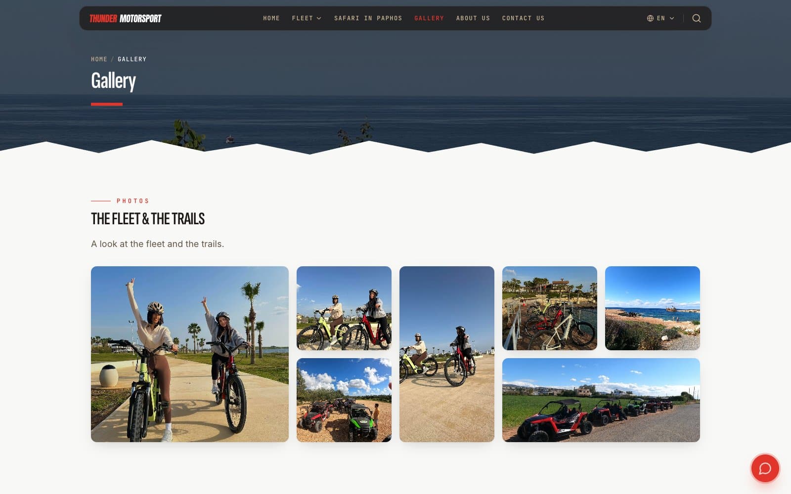 Gallery with photo and video lightbox