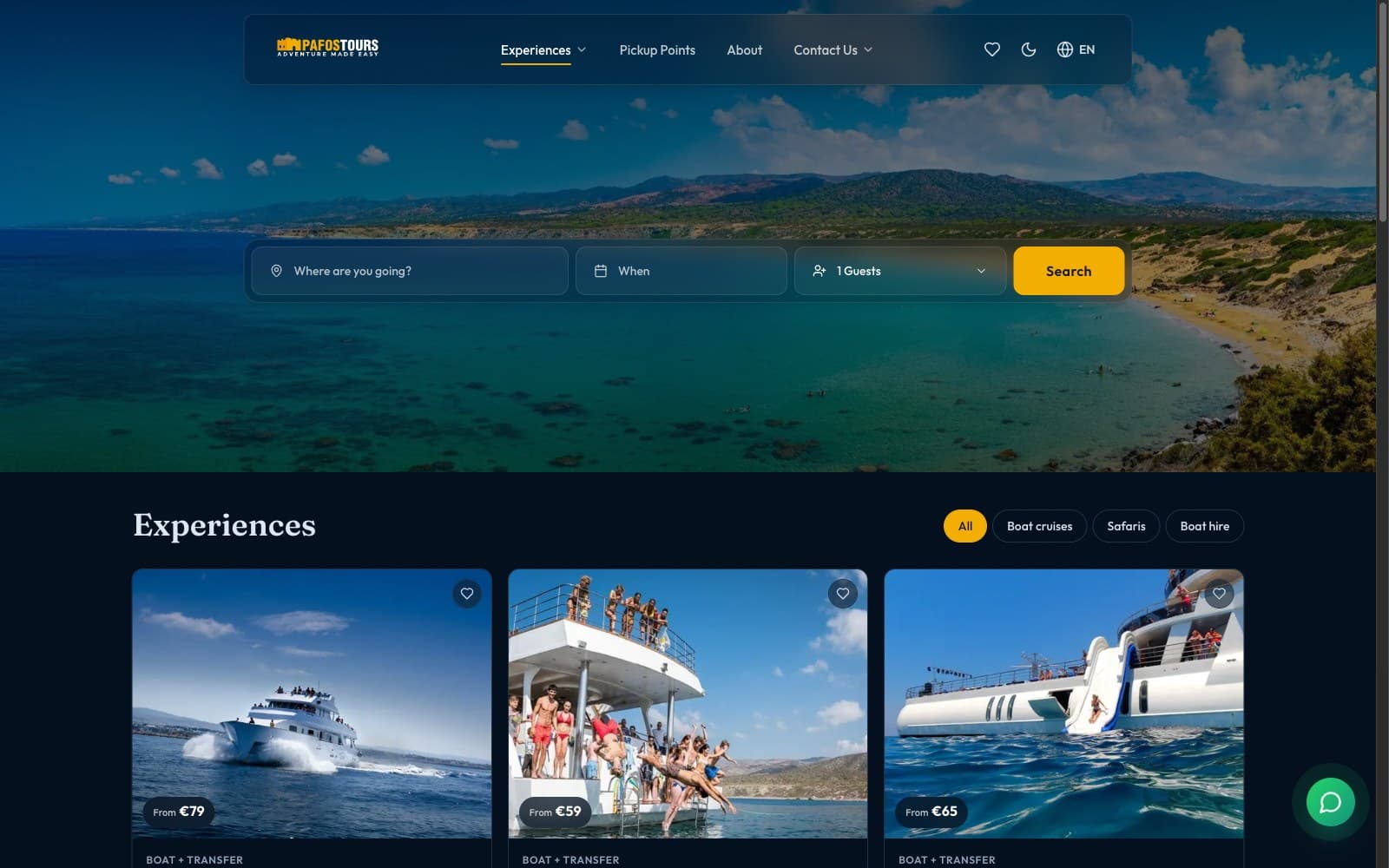 Experiences catalogue